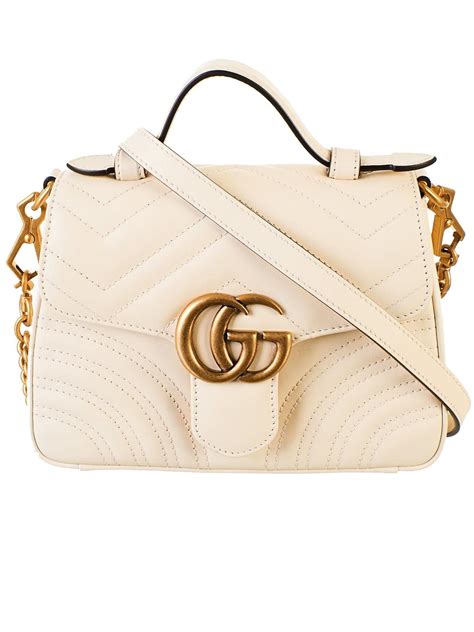 borsa gucci marmont bianca|Gucci Marmont leather backpack.